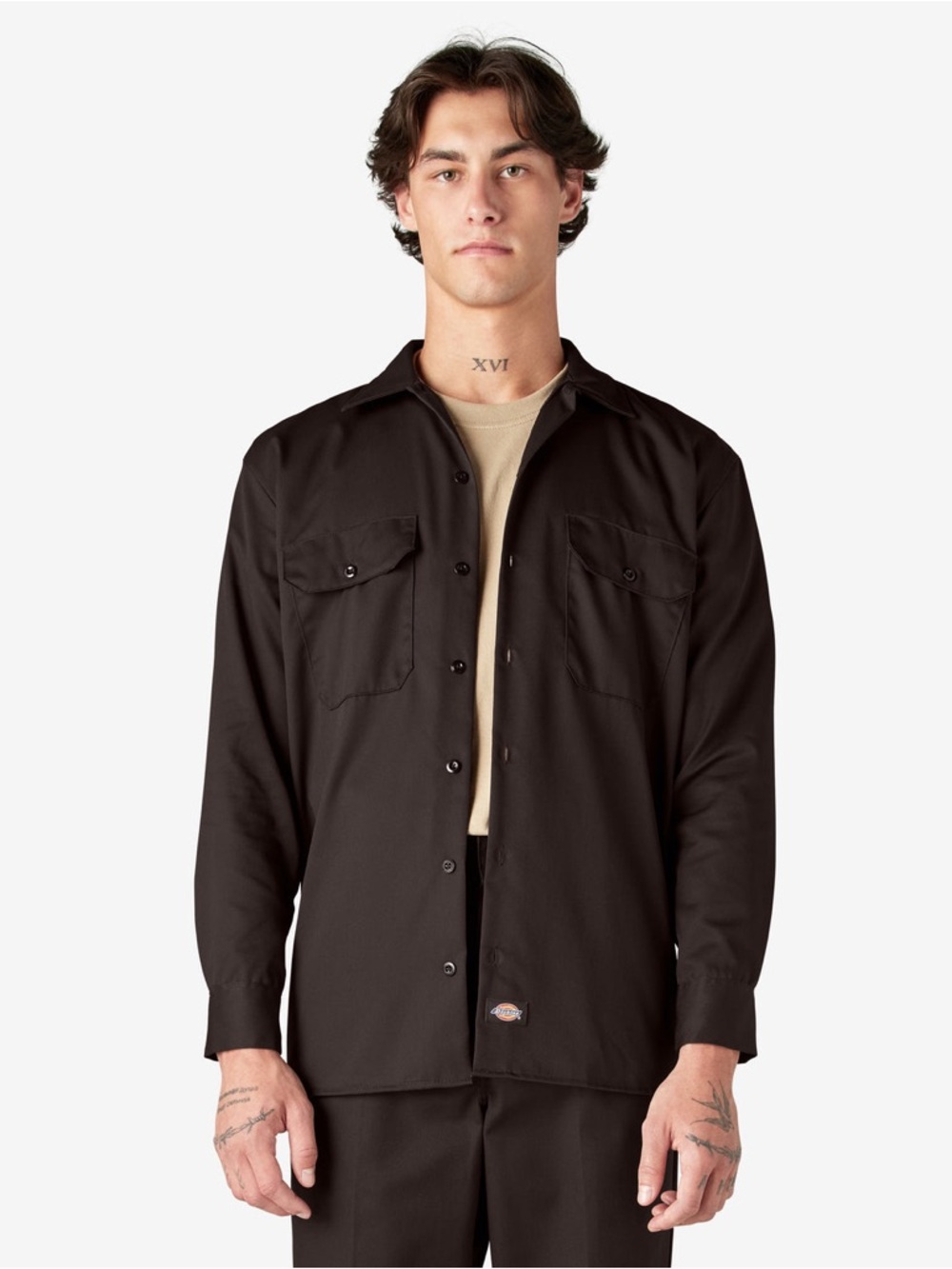 Dickies Black Long-Sleeve Work Shirt